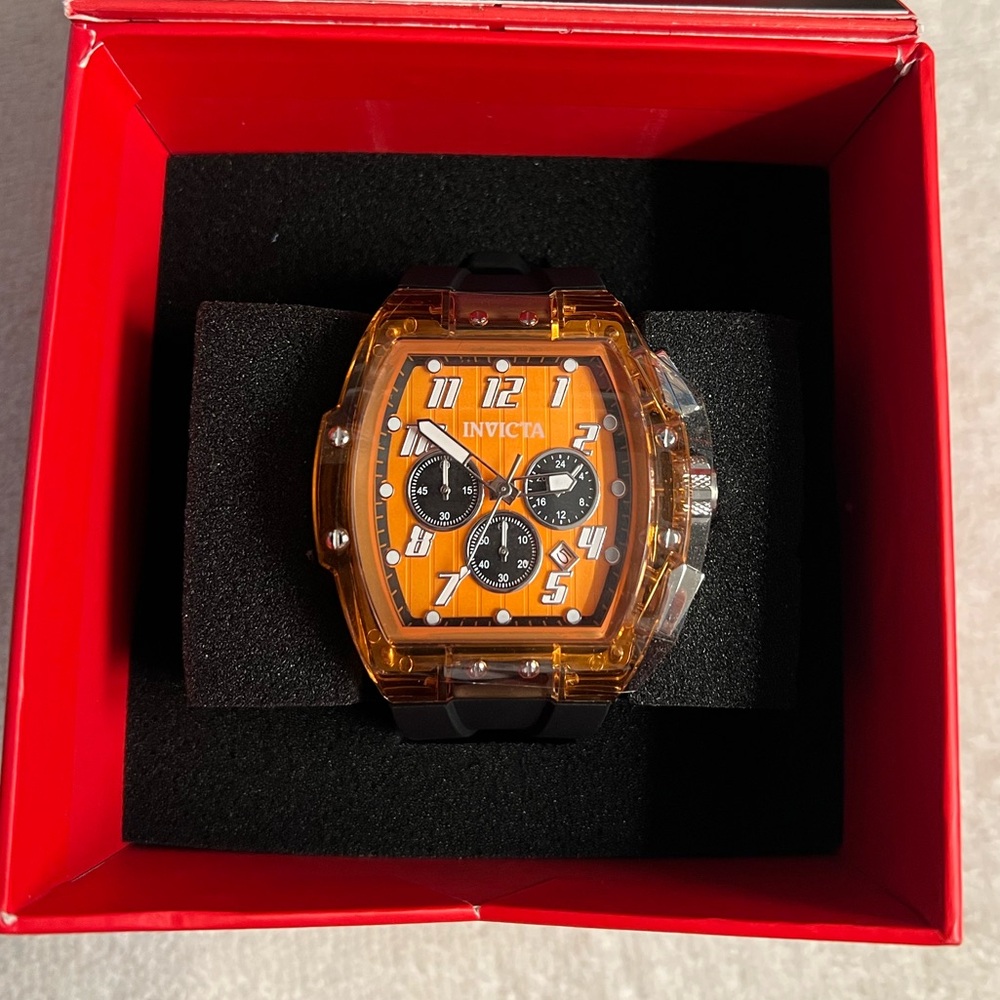 Invicta S1 Rally Kinesia Anatomic Men's Watch-47mm MOD-50082 Orange(NWT) Custom!